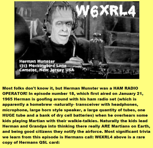 Herman Munster W6XLR4